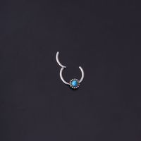 Unisex Fashion Circle Stainless Steel Metal Nose Ring Polishing Inlay Turquoise main image 3
