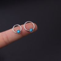 Unisex Fashion Circle Stainless Steel Metal Nose Ring Polishing Inlay Turquoise main image 2