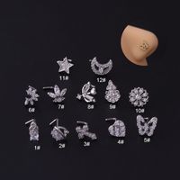 Nose Rings & Studs Fashion Flowers Butterfly 316L Stainless Steel  Copper Plating Inlay Zircon main image 5