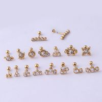 Fashion Round Plating Inlay Stainless Steel Metal Zircon Ear Studs main image 1