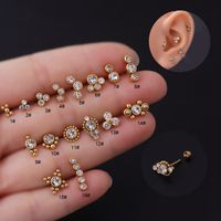 Fashion Round Plating Inlay Stainless Steel Metal Zircon Ear Studs main image 5