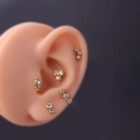 Fashion Round Plating Inlay Stainless Steel Metal Zircon Ear Studs main image 3