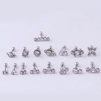 Fashion Round Plating Inlay Stainless Steel Metal Zircon Ear Studs main image 2