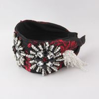 Women's Fashion Snowflake Pearl Headwear Inlay Rhinestone Pearl Hair Band main image 4