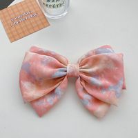 Women's Sweet Simple Style Printing Bow Knot Cloth Headwear Hair Clip sku image 4