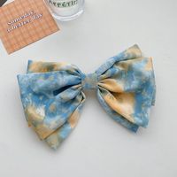 Women's Sweet Simple Style Printing Bow Knot Cloth Headwear Hair Clip sku image 3
