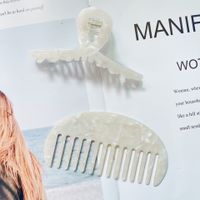 Women's Fashion Geometric Resin Cellulose Acetate Sheet Headwear Geometry Retro Handmade Hair Combs Hair Claws sku image 1