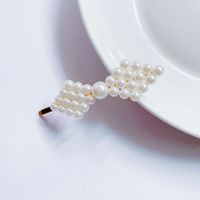 Women's Fashion Sweet Simple Style Water Drop Flower Bow Knot Plastic/resin Headwear Artificial Pearls Hair Clip sku image 4