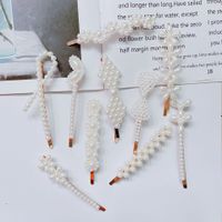 Women's Fashion Sweet Simple Style Water Drop Flower Bow Knot Plastic/resin Headwear Artificial Pearls Hair Clip main image 1