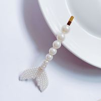 Women's Fashion Sweet Simple Style Water Drop Flower Bow Knot Plastic/resin Headwear Artificial Pearls Hair Clip sku image 1