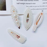 Women's Fashion Sweet Simple Style Water Drop Flower Bow Knot Plastic/resin Headwear Artificial Pearls Hair Clip main image 2