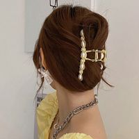 Women's Fashion Geometric Alloy Headwear Plating Artificial Rhinestones Artificial Pearl Hair Claws main image 2