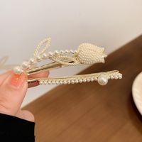 Women's Fashion Sweet Simple Style Flowers Alloy Headwear Plating Artificial Pearl Hair Clip main image 1