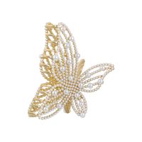 Women's Fashion Sweet Butterfly Alloy Headwear Plating Artificial Rhinestones Artificial Pearl Hair Claws main image 3