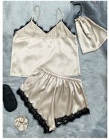 Women's Fashion Solid Color Polyester Lace Shorts Sets Pajamas main image 3