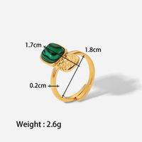 Frau Retro Mode Geometrisch Edelstahl Ring Türkis sku image 1
