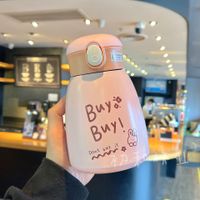 Online Influencer Cute Big Belly Cup Convenient Straw Water Cup Children's Large Capacity Vacuum Cup Wholesale Stainless Steel Student Kettle sku image 1