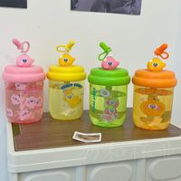 Cute Student Straw Cup Good-looking Girl Creative Ins Child's Plastic Water Cup Portable Manual Mixing Cup main image 4