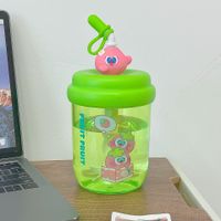 Cute Student Straw Cup Good-looking Girl Creative Ins Child's Plastic Water Cup Portable Manual Mixing Cup sku image 2