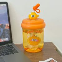 Cute Student Straw Cup Good-looking Girl Creative Ins Child's Plastic Water Cup Portable Manual Mixing Cup sku image 3