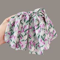 Women's Fashion Sweet Flower Bow Knot Cloth Hair Accessories Printing Hair Band sku image 1