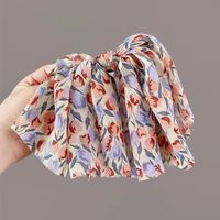Women's Fashion Sweet Flower Bow Knot Cloth Hair Accessories Printing Hair Band sku image 4