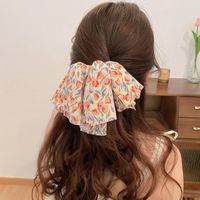 Women's Fashion Sweet Flower Bow Knot Cloth Hair Accessories Printing Hair Band main image 3