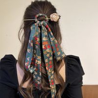 Women's Vacation Fashion Printing Flower Bow Knot Cloth Headwear Hair Band sku image 1