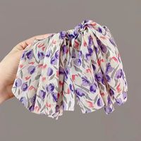 Women's Fashion Sweet Flower Bow Knot Cloth Hair Accessories Printing Hair Band sku image 2