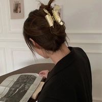 امرأة ريترو حلو عقدة القوس معدن أغطية الرأس تصفيح مخالب الشعر sku image 1