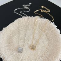 Fashion Square Stainless Steel Inlay Opal Necklace main image 3