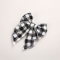 Kid's Cute Fashion Solid Color Bow Knot Cloth Hair Accessories Printing Hair Band sku image 1