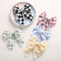 Kid's Cute Fashion Solid Color Bow Knot Cloth Hair Accessories Printing Hair Band sku image 6