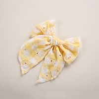 Kid's Cute Fashion Solid Color Bow Knot Cloth Hair Accessories Printing Hair Band sku image 5