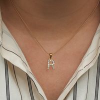 Simple Style Letter Stainless Steel Plating Inlaid Pearls Pearl Gold Plated Necklace main image 4
