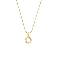 Einfacher Stil Brief Rostfreier Stahl Überzug Eingelegte Perlen Perle Vergoldet Halskette main image 3