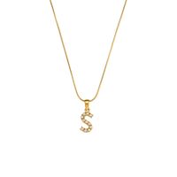 Einfacher Stil Brief Rostfreier Stahl Überzug Eingelegte Perlen Perle Vergoldet Halskette sku image 14