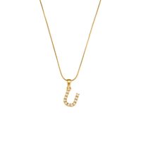 Einfacher Stil Brief Rostfreier Stahl Überzug Eingelegte Perlen Perle Vergoldet Halskette sku image 6