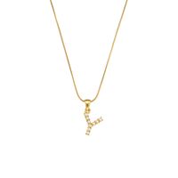 Einfacher Stil Brief Rostfreier Stahl Überzug Eingelegte Perlen Perle Vergoldet Halskette sku image 10