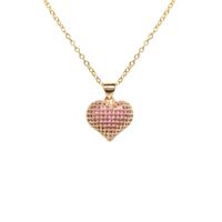 Sweet Heart Copper Necklace Inlay Zircon Copper Necklaces main image 4