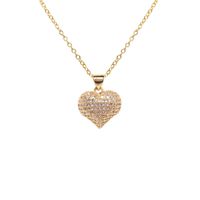 Sweet Heart Copper Necklace Inlay Zircon Copper Necklaces sku image 5
