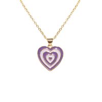 Fashion Heart Copper Necklace Plating Copper Necklaces sku image 1