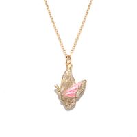 Sweet Butterfly Copper Necklace Inlay Zircon Copper Necklaces sku image 1