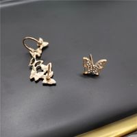Sweet Butterfly Alloy Inlay Artificial Diamond Earrings main image 6