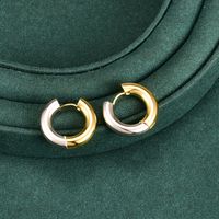 Korean Style Geometric Titanium Steel Earrings Buckle No Inlaid Stainless Steel Earrings main image 5