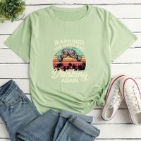 Women's T Shirt Short Sleeve T-shirts Printing Casual Letter main image 4