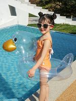 Cute Thickened Children's Transparent Duck Underarm Swimming Ring sku image 8
