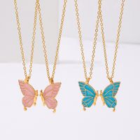 Fashion Butterfly Alloy Painted Plating Necklace main image 1