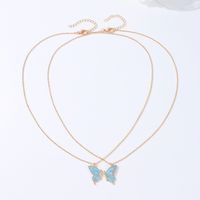 Fashion Butterfly Alloy Painted Plating Necklace main image 4