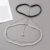 Fashion Geometric Artificial Pearls Alloy Plating Body Chain main image 3